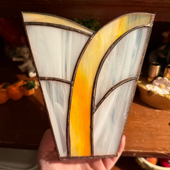 Vintage Other - Elegant Stained Glass Art Piece or Vase